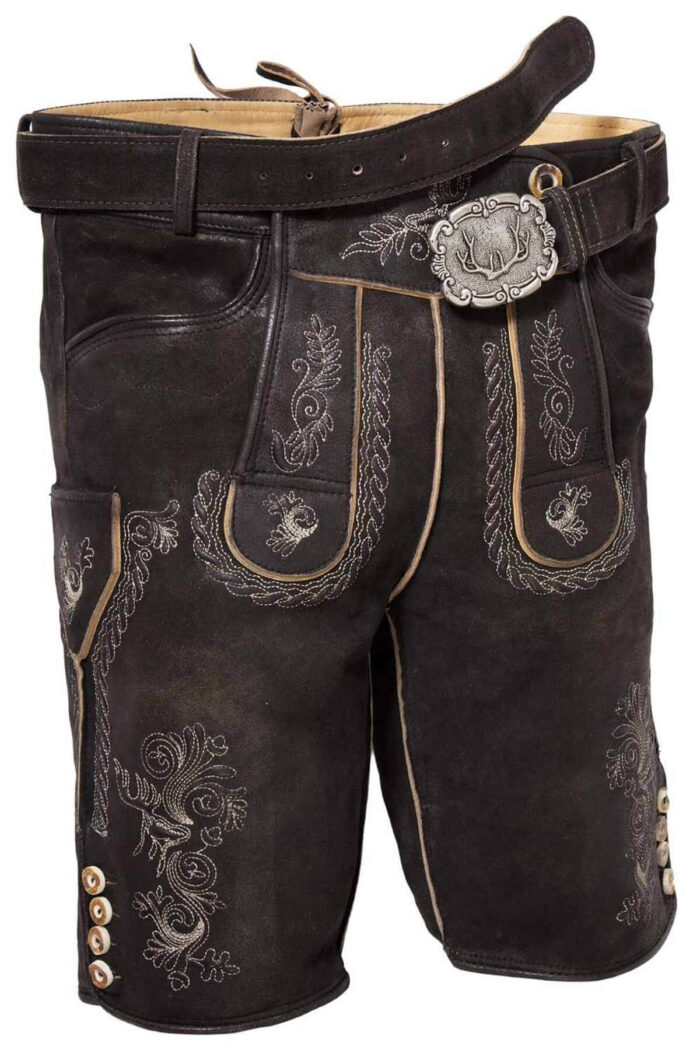 German Hunter Black Lederhosen