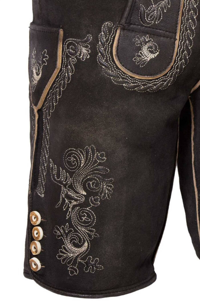 German Hunter Black Lederhosen