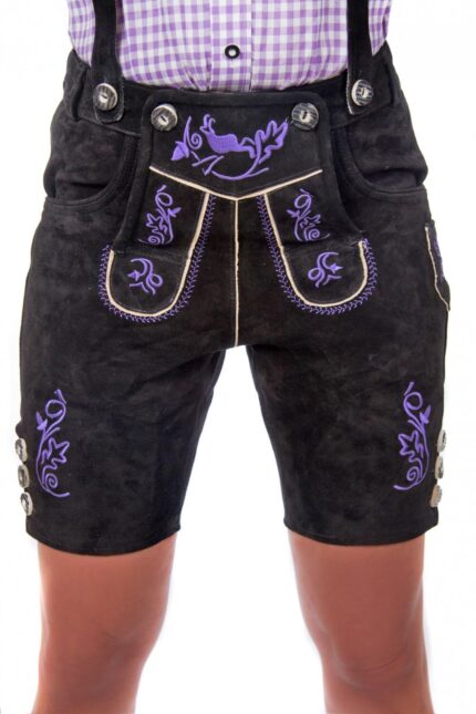 Anika Women’s Black Lederhosen