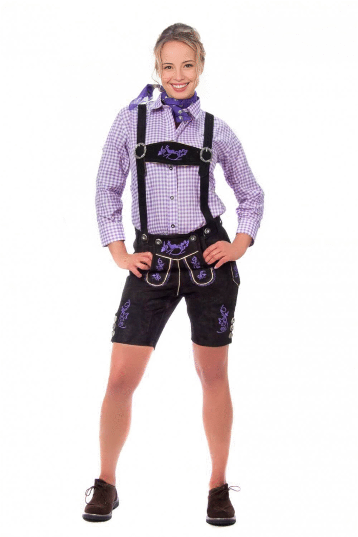 Anika Women’s Black Lederhosen