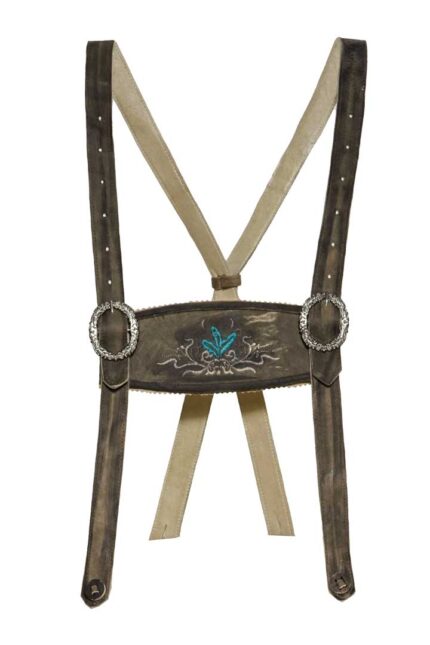 Anthracite Bavarian Lederhosen Suspenders For Men