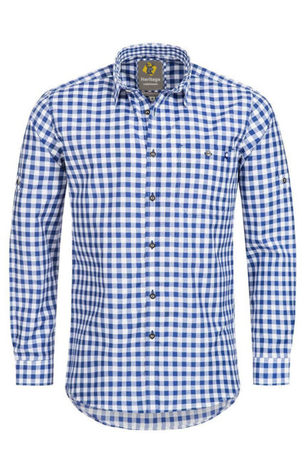 Bach Lederhosen Shirt Basic Blue checker