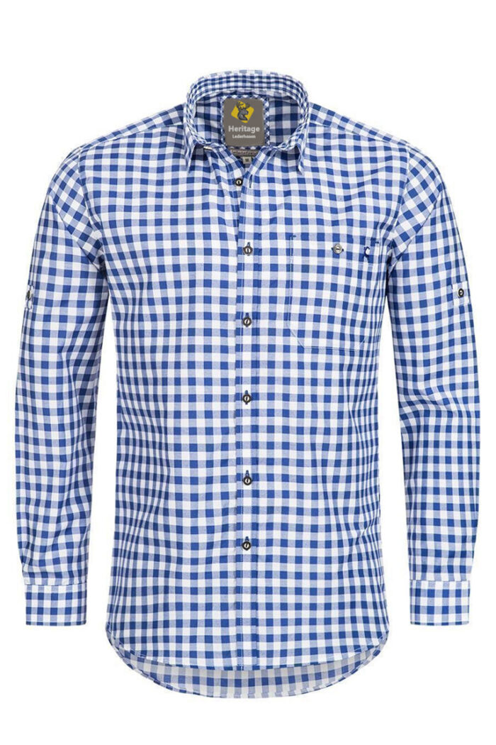 Bach Lederhosen Shirt Basic Blue checker