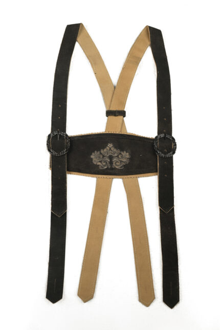 Black Bavarian Lederhosen Suspender For Men