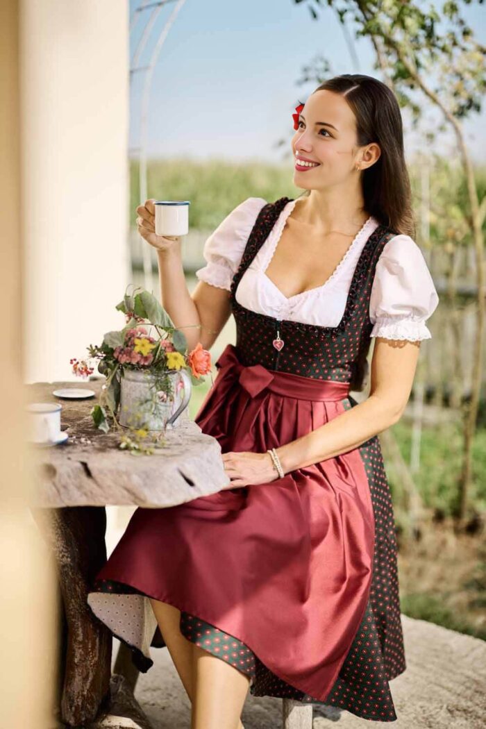 Elegant Zirndorf Floral Design Dirndl Dress