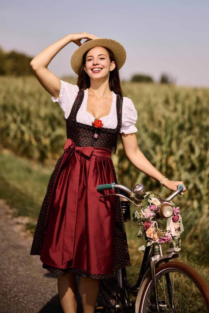 Elegant Zirndorf Floral Design Dirndl Dress