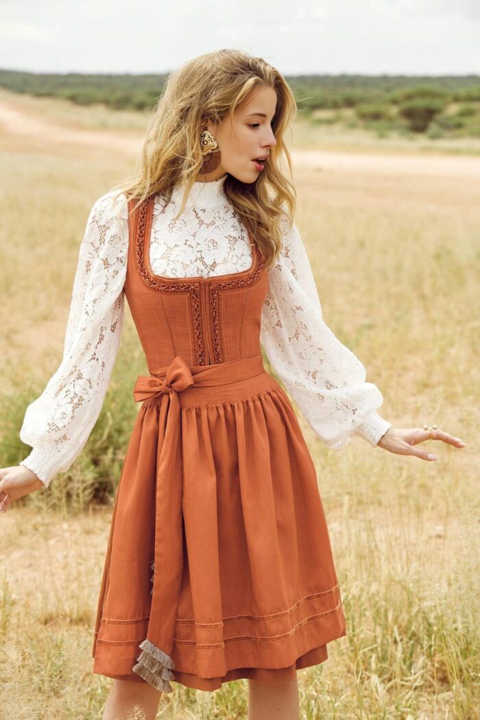 German Lena Orange Dirndl