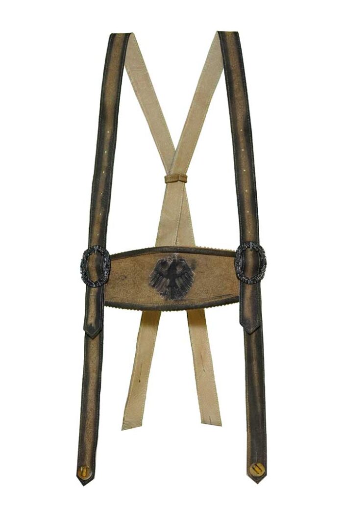 Greenish Brown Bavarian Lederhosen Suspenders For Men