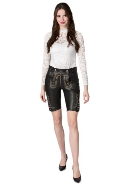 Martina Gedeck Black Bavarian Ladies Short Lederhosen