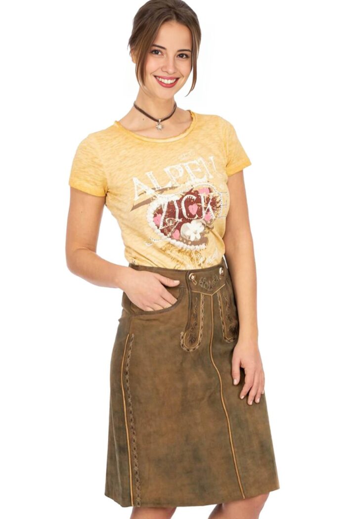 Vintage Brown Women Bavarian Skirt Liesel Pritzker Skirt
