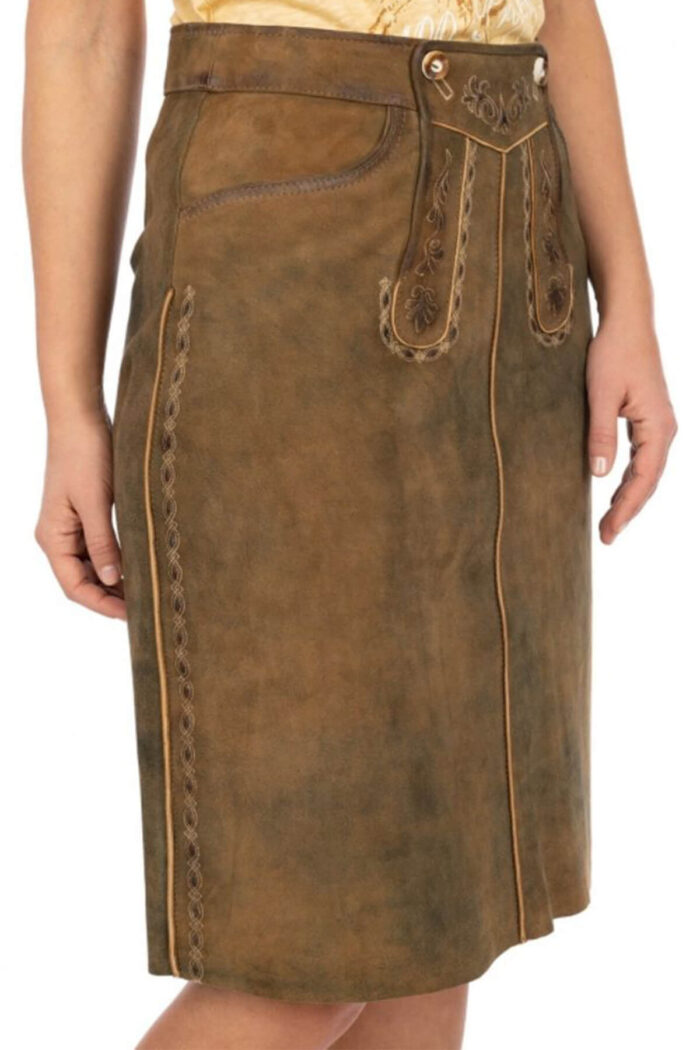 Vintage Brown Women Bavarian Skirt Liesel Pritzker Skirt