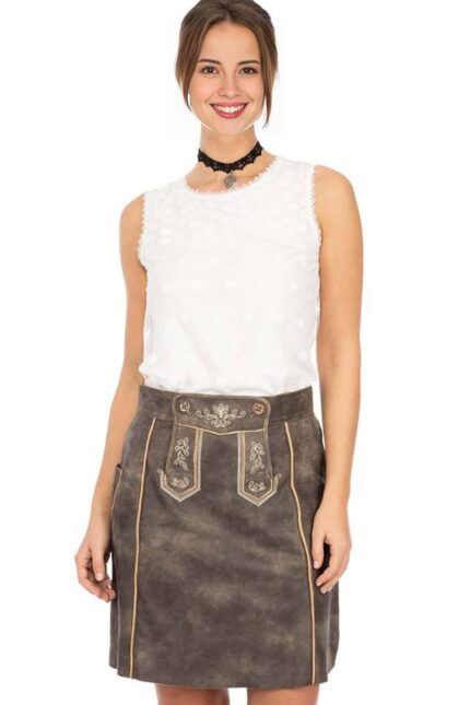 Women’s Sexy Bavarian Lederhosen Skirt – Frankfurt Flair Skirt