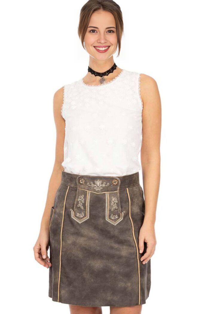 Women’s Sexy Bavarian Lederhosen Skirt – Frankfurt Flair Skirt