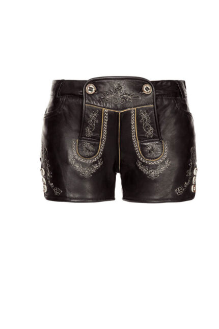Wunsiedel Black German Leather Lederhosen